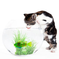 Battery-Powered Fish Cat Toy Water Activated LED Swimming Fish Toy Cat Fish Toys with Aquatic Weed & Screwdriver for Cats