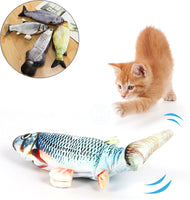 Electric Cat Toys Plush 3D Interactive Electronic USB Bite Resistant Chew Molar Moving Dancing Fish Toy Kitten Grinding Claw