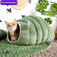 3 Styles Cat Bed Nest Pet Winter Collapsible Plush Cat's House For Indoor Dogs Kennel Mat Small Warm Cave Sleeping Bag Products