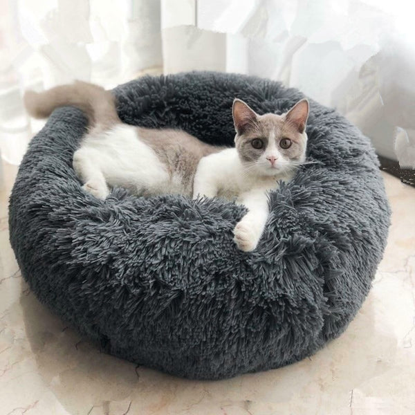 Round Winter Warm Sofa Pet Dog Calming Bed Comfortable Donut Cuddler Dog Kennel Ultra Soft Washable Dog And Cat Cushion Bed#1