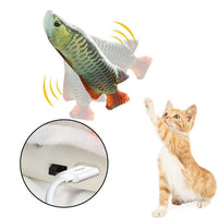 Pet Cat Toy USB Charging Simulation Electric Dancing Moving Floppy Fish Cats Toy Chewing Playing Simulation Fish Toy Biting