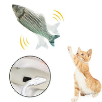 Pet Cat Toy USB Charging Simulation Electric Dancing Moving Floppy Fish Cats Toy Chewing Playing Simulation Fish Toy Biting